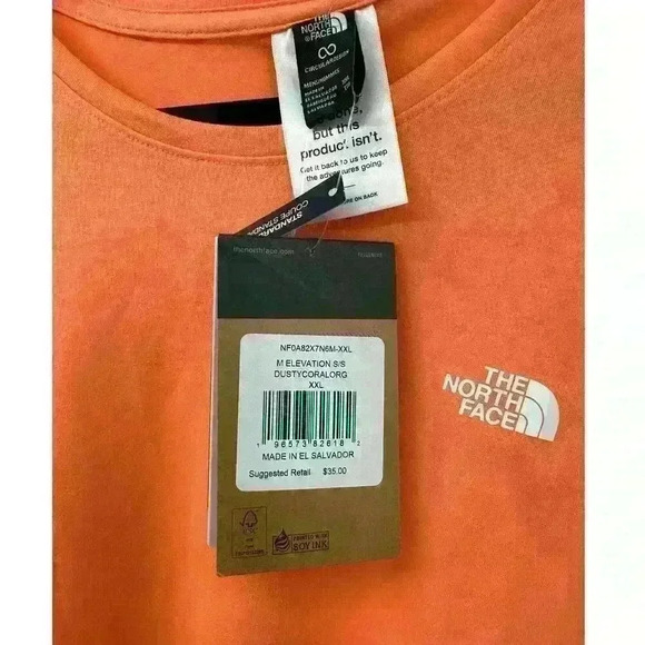 NWT The North Face Elevation Soft Short Sleeve Tee Shirt - Men's XXL Dusty Coral - Picture 4 of 8